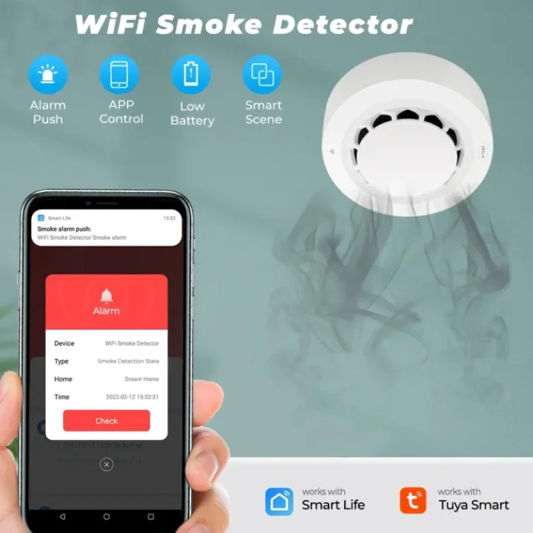 Tuya Smart Smock Detector Alarm System - ছবি 2