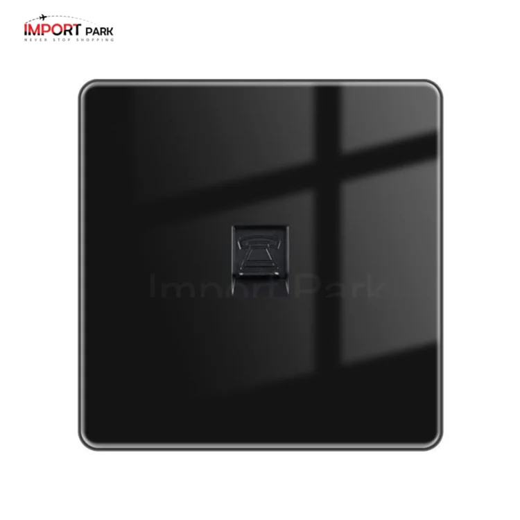 Full Glass Telephone Socket Black