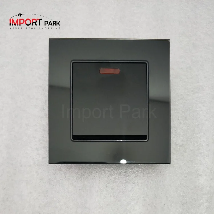 Glass Border 45A DP switch with LED Black