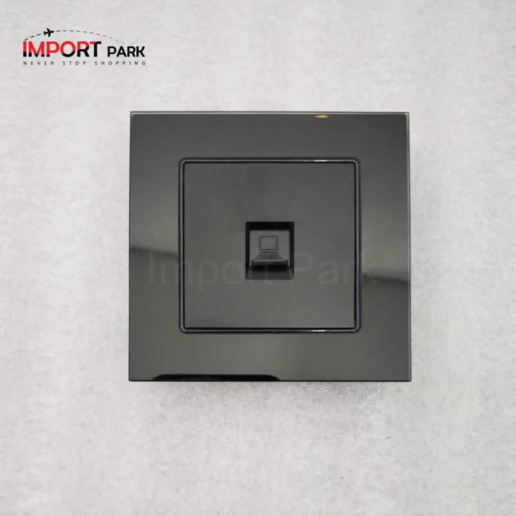 Glass Border Telephone Socket Black