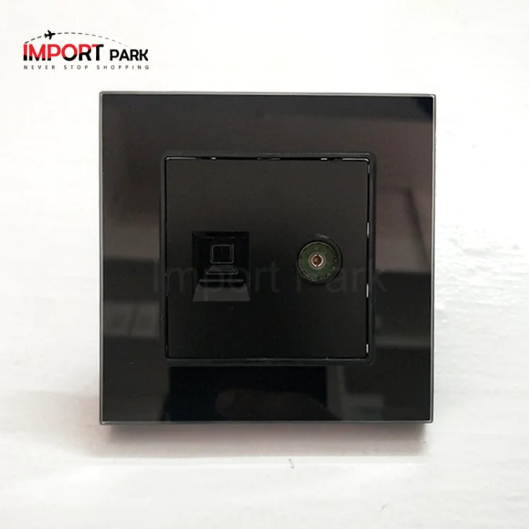 Glass Border Dish + Internet Socket Black