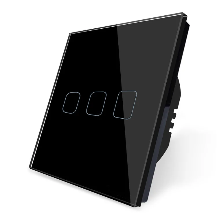 Wifi Smart 3 Gang Switch RF Premium Square Black