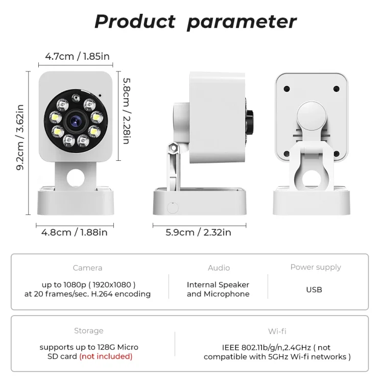Wifi Cctv Surveillance 1080p Camera Smart Indoor Home Security PIR Motion Human Detection Camera - ছবি 2