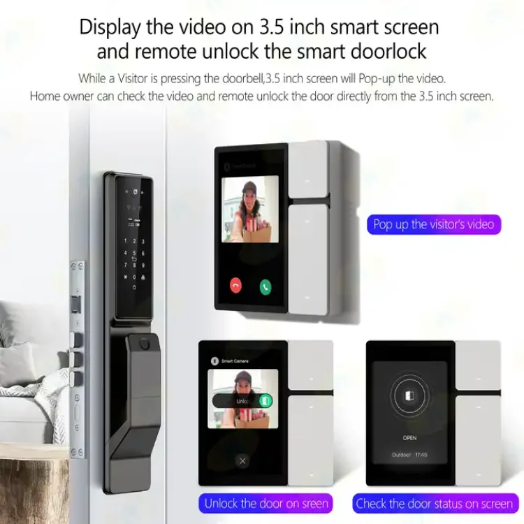 Smart Home Control Panel with Tuya Zigbee 3 Gang Wall Switches and LCD Screen - ছবি 3