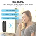 WiFi 4-Gang Smart Touch Screen Glass Panel Wall Switch with Fan Speed Control Black thumbnail 3