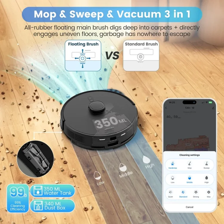 AIRROBO T20+ Self-Emptying Robot Vacuum Cleaner with Dry and Wet Mopping