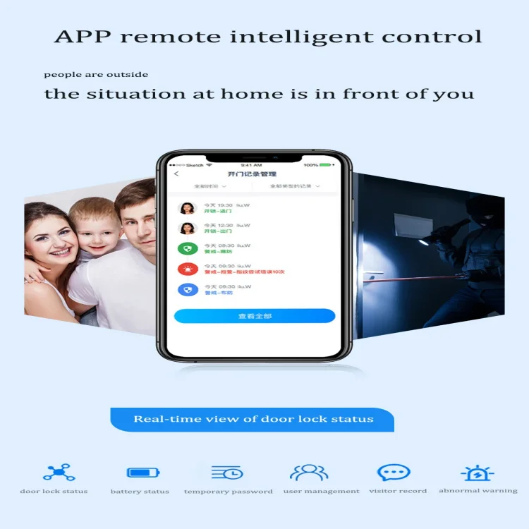 L25 WiFi Smart Door Lock with HD Peephole Camera & Biometric Access - ছবি 6