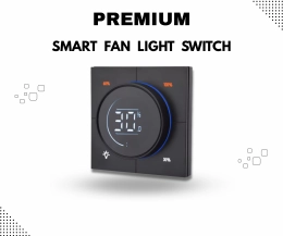 Tuya  Premium WiFi Smart Fan & Light Switch– Manual Control, Alexa & Google Compatible