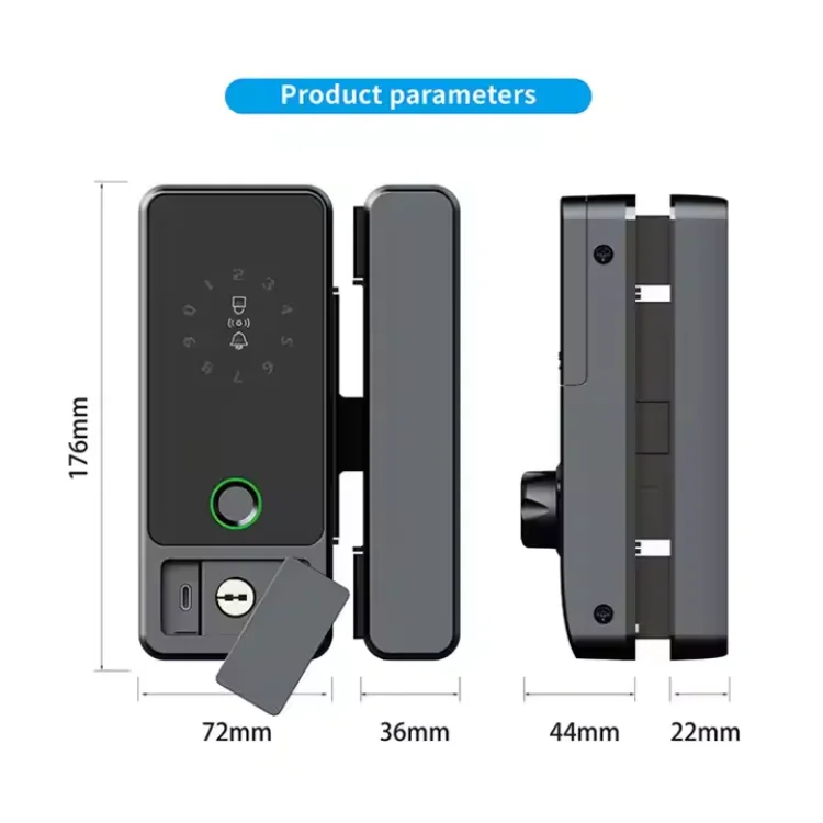 G3 High Accuracy Glass Door Tuya Wifi Smart Lock  for Office - ছবি 2