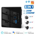 Wifi Type C and USB 5 pin Socket 10A Round Corner Black thumbnail 1