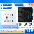 Wifi Type C and USB 5 pin Socket 10A Round Corner Black thumbnail 3
