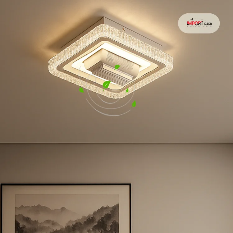 Remote Control Bladeless Ceiling Fan with Dimmable LED Light - FL01B