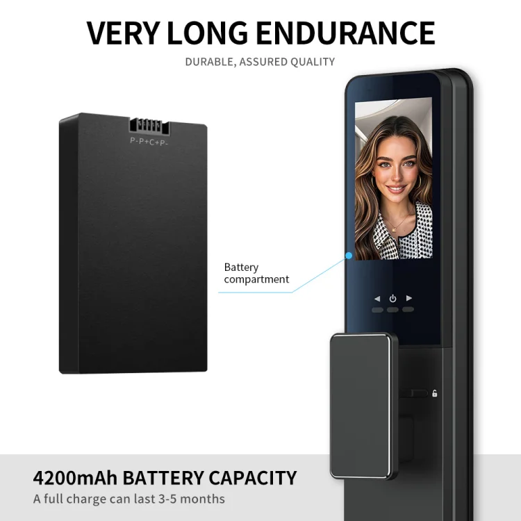 L13 Premium Professional Video Call Face Door Lock - ছবি 10