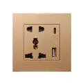 High Quality 18W USB and Type C 5pin Wall Socket Golden thumbnail 1