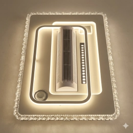 Bladeless Ceiling Fan with Dimmable LED Light & Speaker