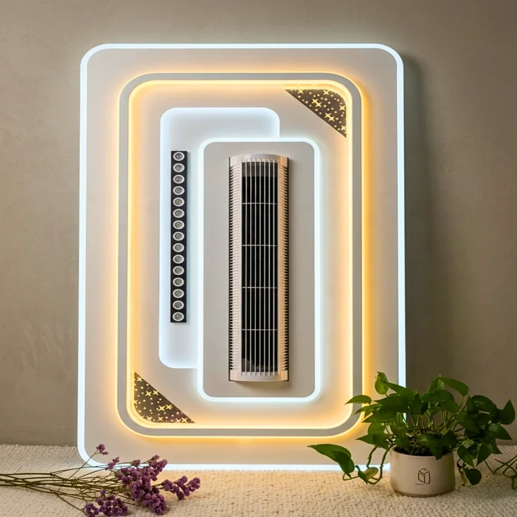 Bladeless Ceiling Fan with Dimmable LED Light & Remote