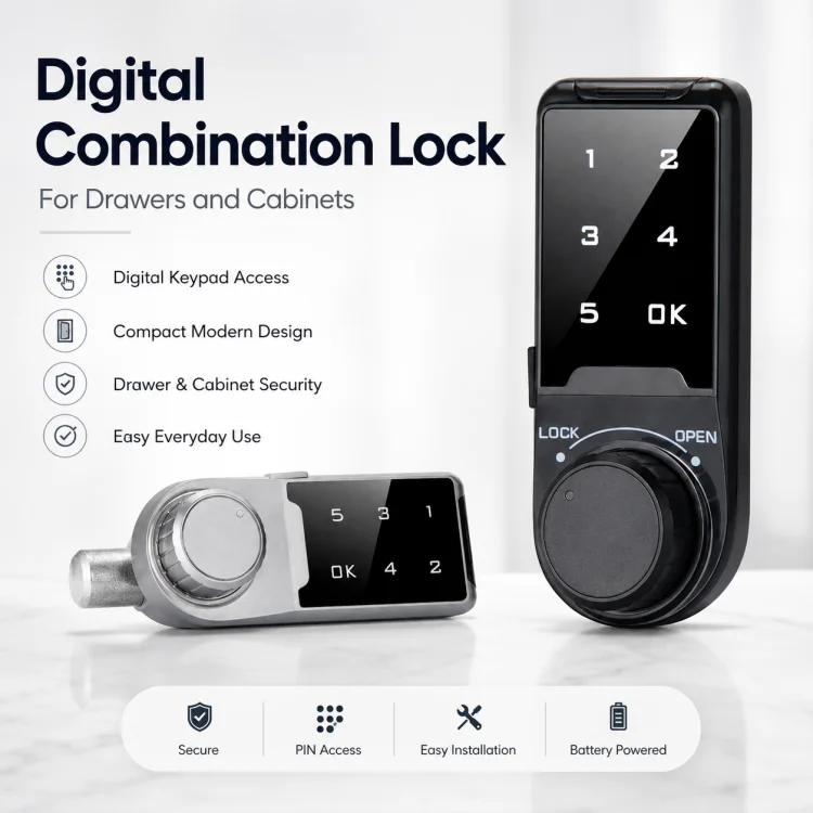 Digital Combination Lock for Drawers and Cabinets